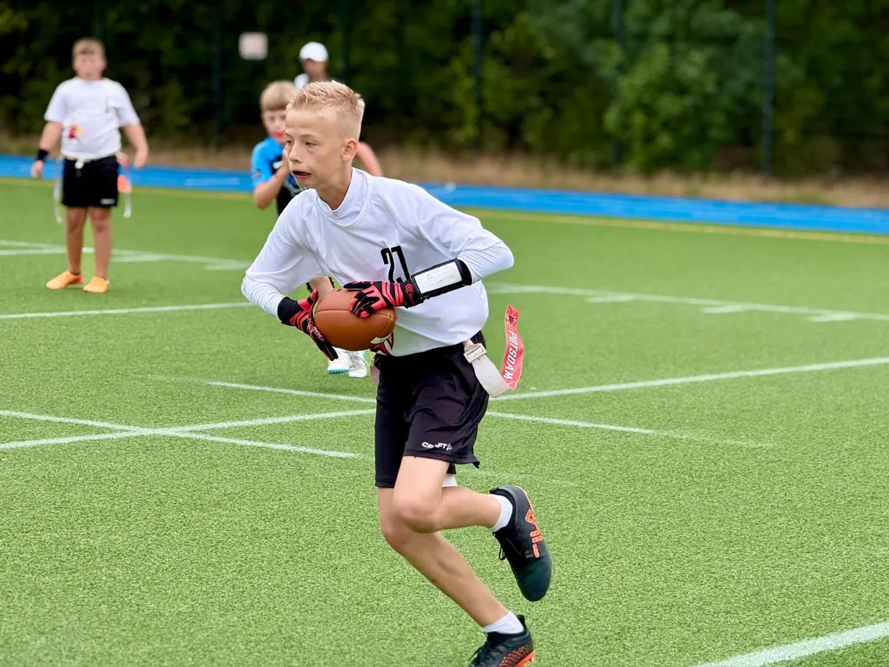 Charlie beim Flag Football der Potsdam Royals