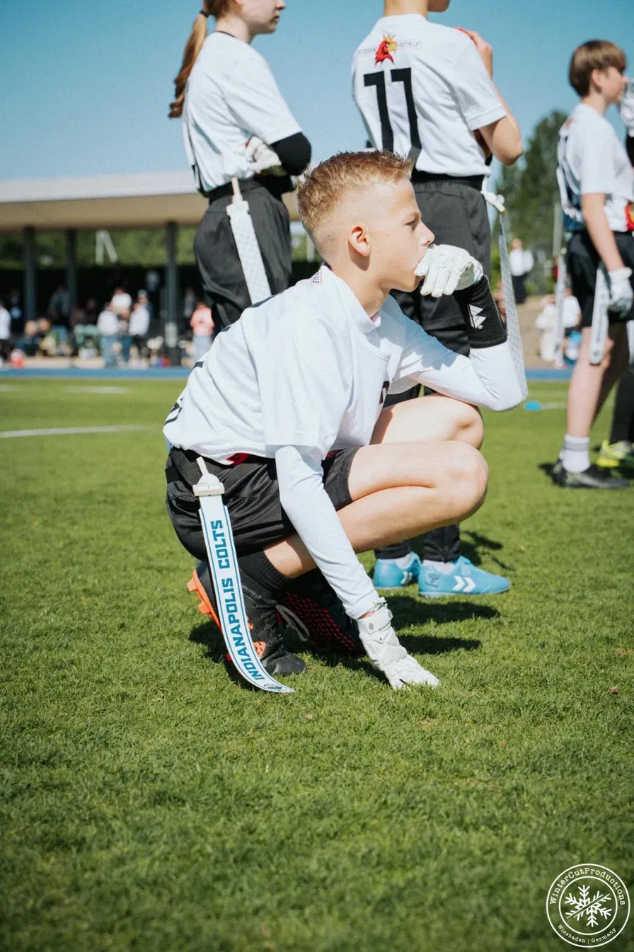 Charlie beim Flag Football der Potsdam Royals
